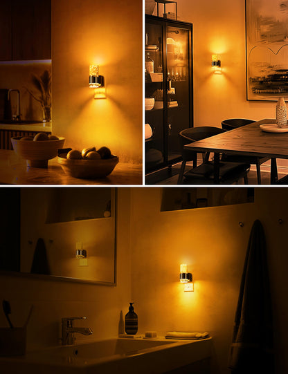 L LOHAS LED Night Light,Dimmable Night Lights Plug into Wall, 2 Pack Acrylic Nightlights with 0-100 LM Adjustable Brightness, 3000K Plug in Night Light with Dusk to Dawn Sensor, for Bathroom Hallway
