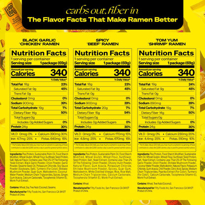 immi Ramen Variety Pack – Bold Flavors, Better Noodles – High Protein, Low Carb, Plant Based – Spicy Beef, Black Garlic Chicken, Tom Yum Shrimp – Keto & Plant-Based Comfort Food