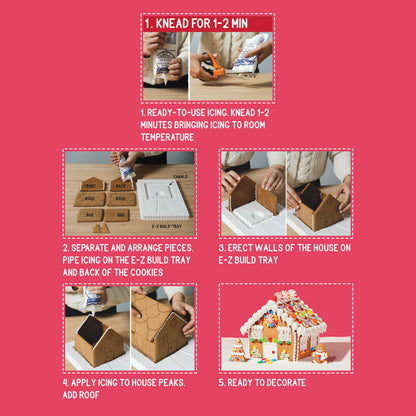 NABISCO Create-A-Treat E-Z Build Gingerbread House Decorating Kit, Holiday Gift, 27.3 oz + Bonus OREO Mini Cookie Snack Pack