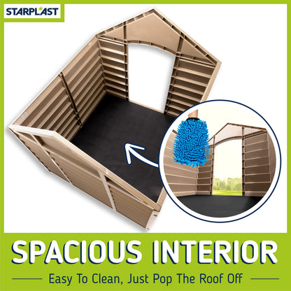 Starplast Large Dog Kennel: 1 Outdoor Plastic Pet House, Weather & Water Resistant, Easy to Assemble, 33.8 x 33.1 x 32.3 Inches, 2 Color Options 50-701