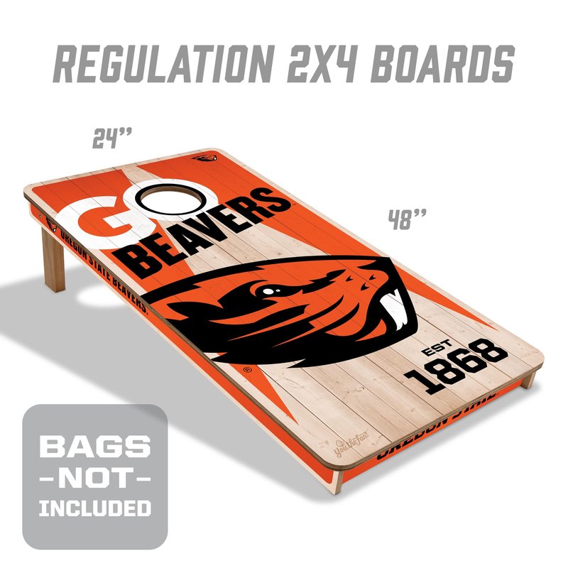 YouTheFan NCAA Oregon State Beavers 2’ x 4’ Professional Wood Cornhole Game