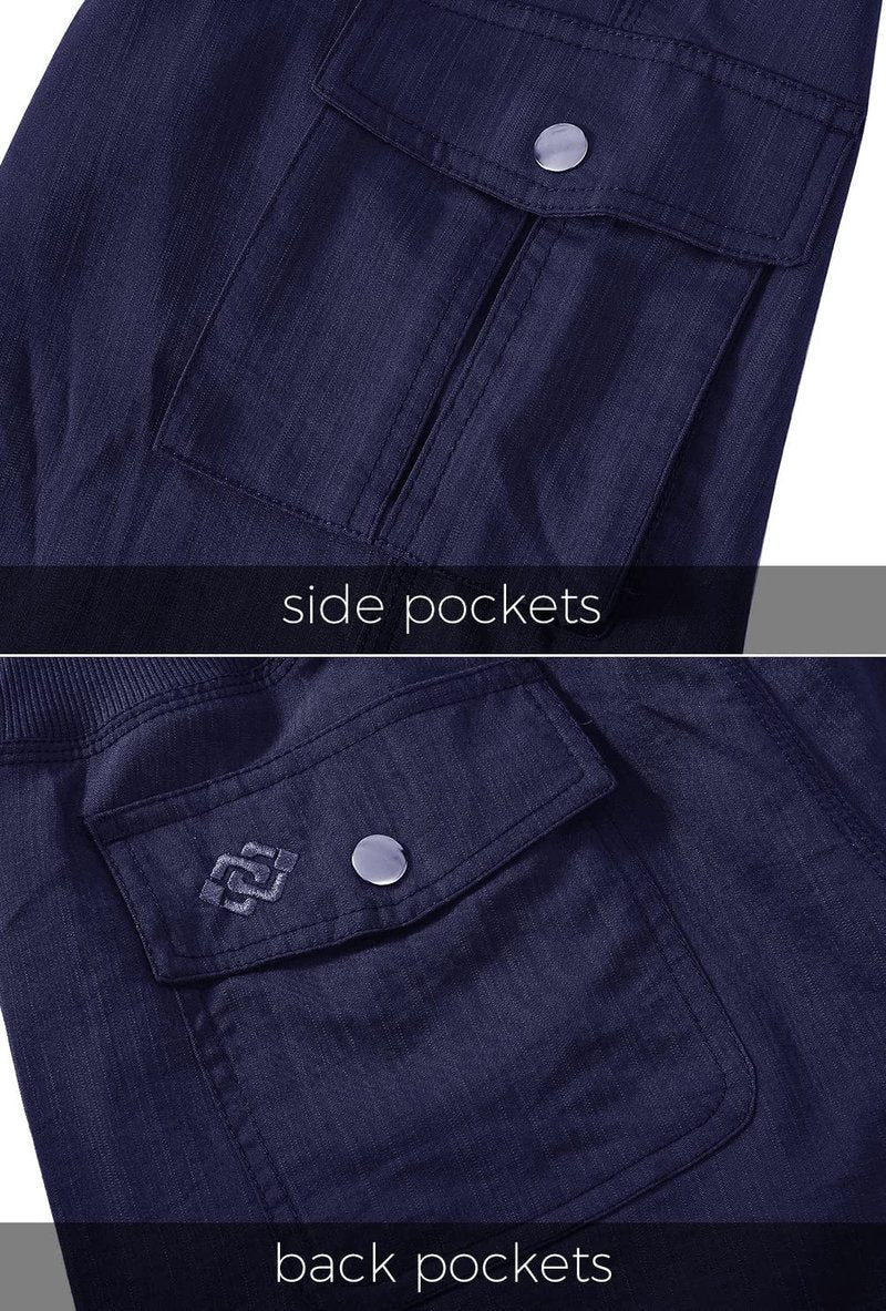 Hiking Cargo Shorts for Women Dry Fit Active Capri Pants for Camping with Pockets Navy X-Large