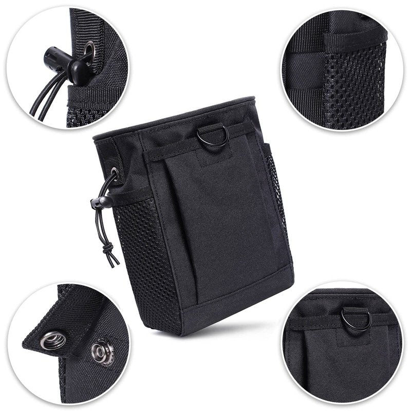 Haafoo Dump Pouch Molle - Tactical Drawstring Magazine Pouch, Molle Ammo Bag, Adjustable Military Utility Belt Holster Molle Dump Bag 2 Pack-Black