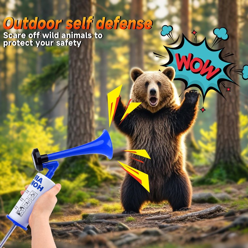 Air Horn for Safety, Loud HandHeld Air Horn for Boats Events Camping Reusable, Sports Pump Horn Loud Noise Maker for Boating Sports Events Birthday Party BANHAO