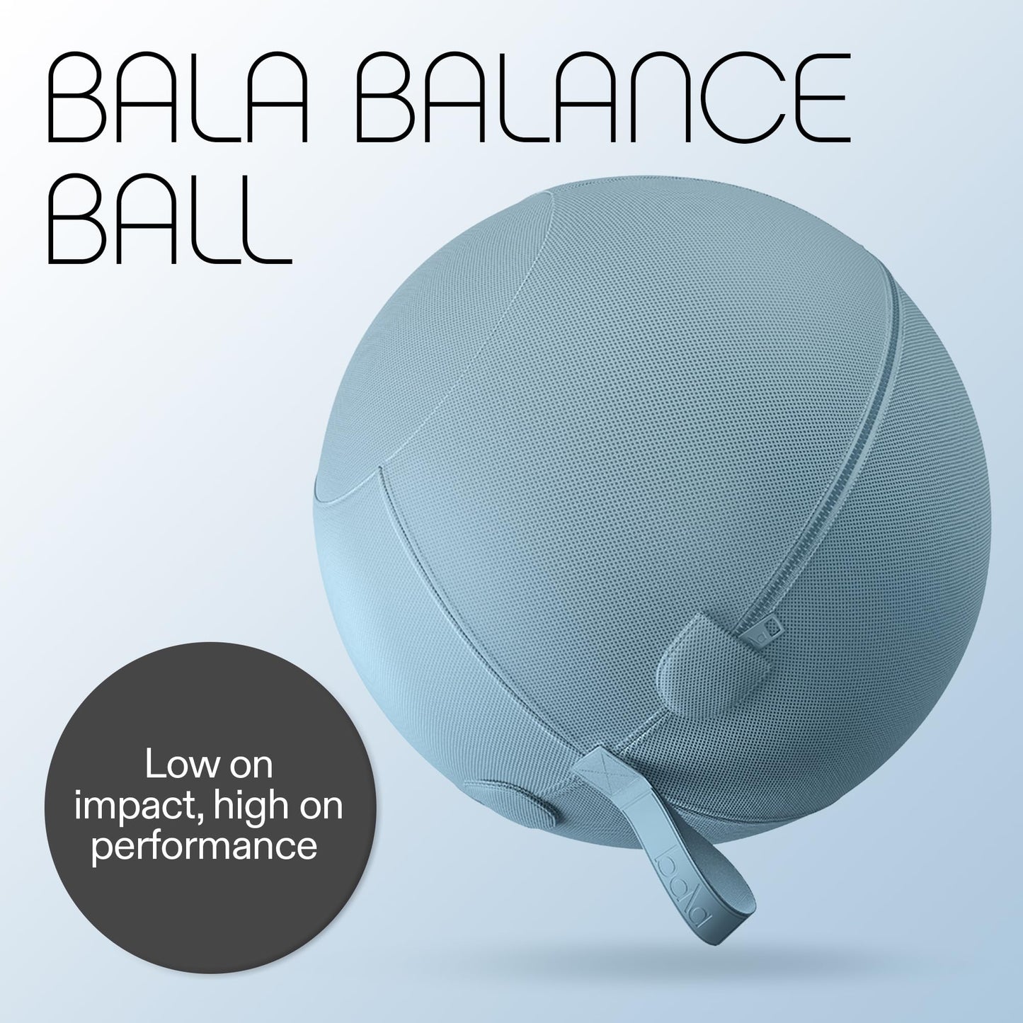 Bala Balance Ball - Exercise Ball Chair for Yoga, Pilates, Barre, Core Strengthening & Physical Therapy - Women's Gym Equipment & Workout Accessories - Sea