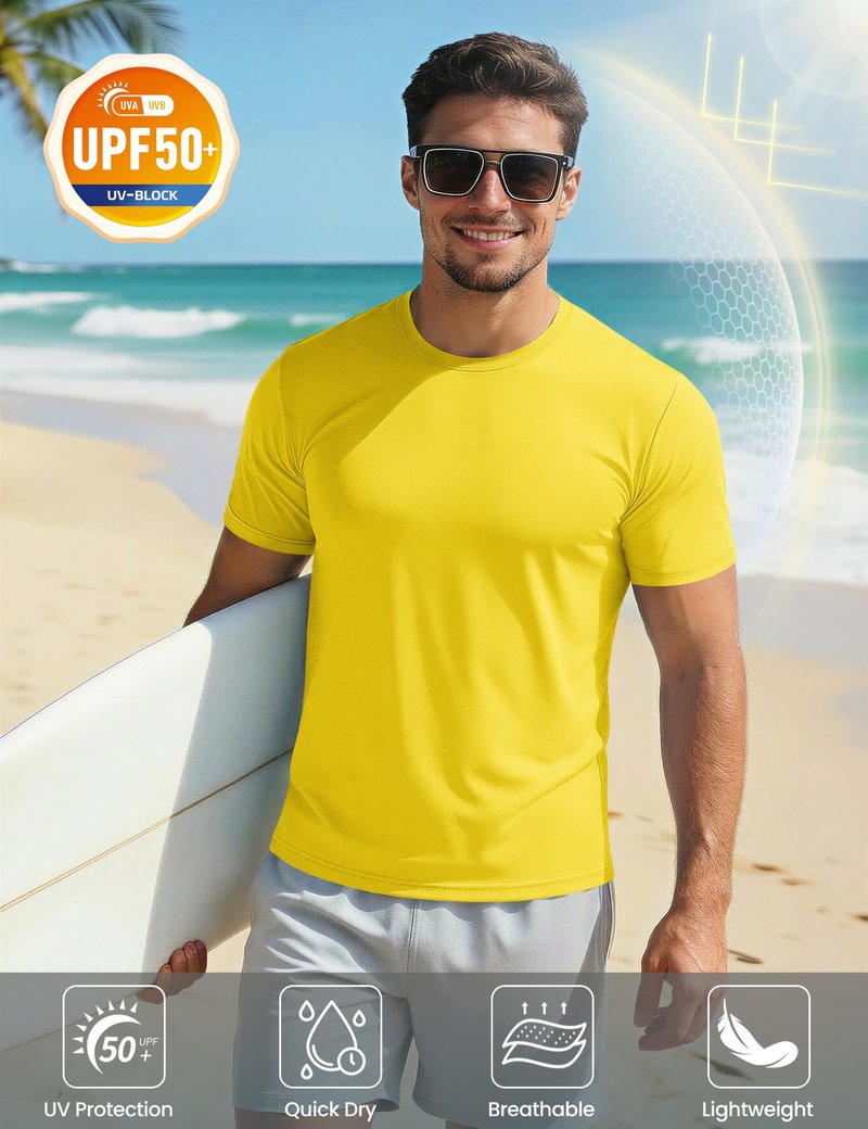 Men's Sun Shirts Short Sleeve Running Shirts Dry Fit Summer Tee Cool Athletic T-Shirts