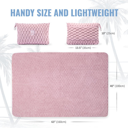 BOACAY Packable Travel Blanket for Airplane, Car - Compact Office Blanket - Portable Pillow for Adults, Kids with Case, Luggage Sleeve, Backpack Clip