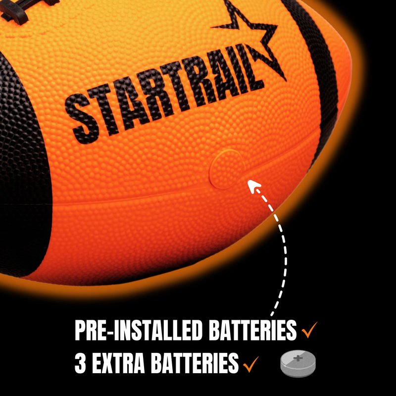 Glow in The Dark Football | Ultra-Bright Double LED Light-Up Football Size 6 with 3 Extra Batteries and Pump for Kids & Teens Ages 6+ | Outdoor Fun for Evening Play, Camping & Beach Games