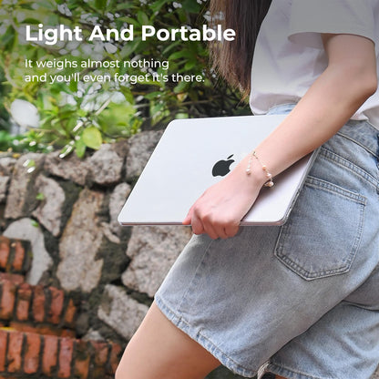 EooCoo Compatible with MacBook Air 13 inch Case M4 M3 M2 2025 2024 2022 Mac Book Air 13.6" Transparent Hard Shell for Model A3240 A3113 A2681 with Touch ID, Plastic Cover Smooth Skin - Crystal Clear