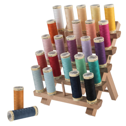 MILWARDS 2511423 Holder: 25 Spools: Beech Wood, 14.5 x 15.5 x 18cm