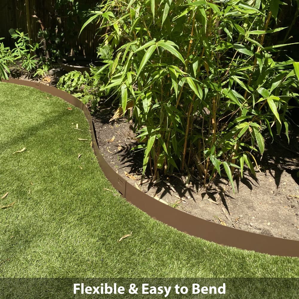 CORE EDGE Lawn Edging | Flexible Decorative Steel Edging Garden Border Edging Lawn Edging Strip Garden Border with a 65mm face Height (Corten)