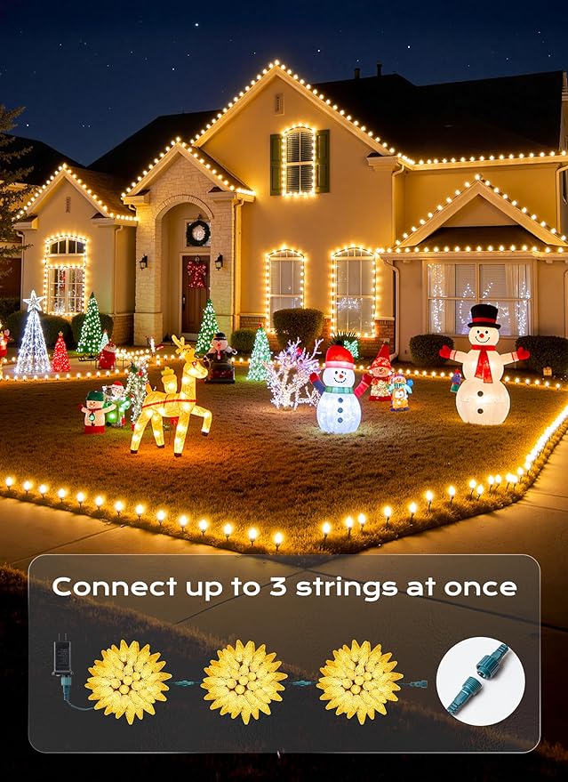 Minetom C9 LED Christmas Lights Outdoor (Warm White, 50 LED)