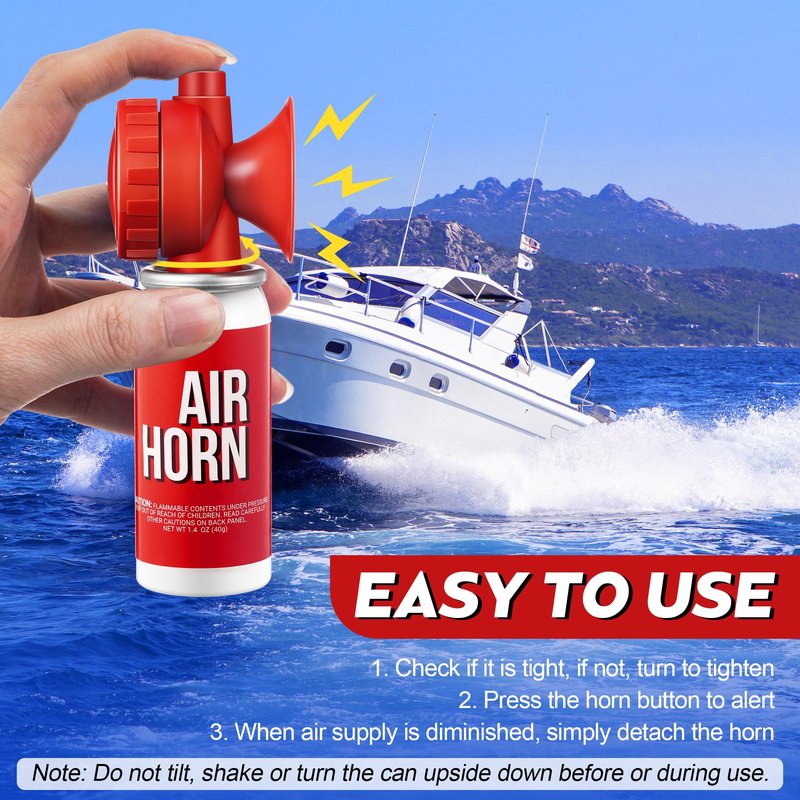 Saillong 1 Pack 1.4oz Boat Air Horn for Safety, Loud Marine Air Horns Can, Mini Small Blow Fog Bear Horn, Emergency Use for Sporting Events, Boat, Animal Alarm