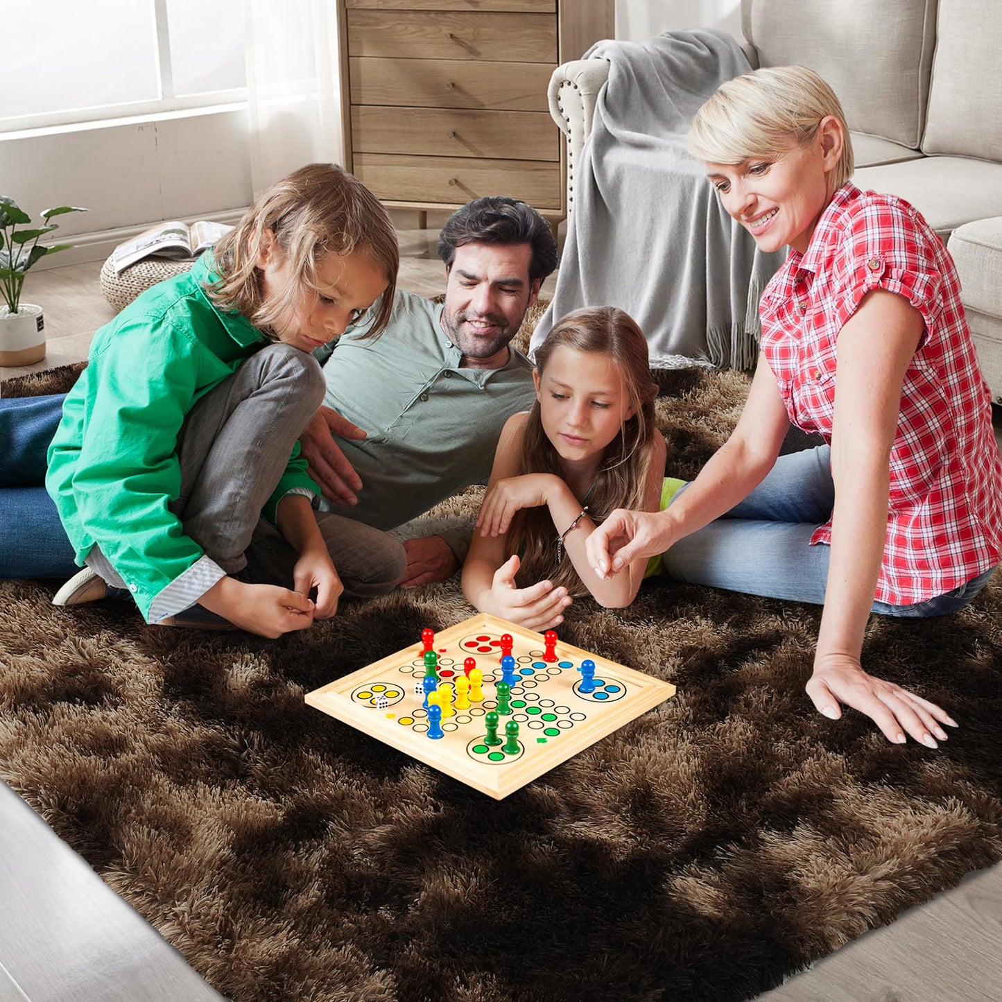 Shag Area Rugs for Bedroom Living Room,4X6 Ultra Soft Fluffy Area Rugs for Dorm,Indoor Carpet Plush Rugs for Living Room Home Decor, Mottling Brown