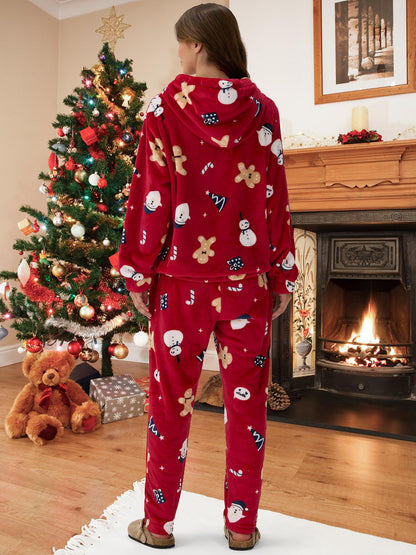 ZAFUL Women's Fuzzy Fleece Pajamas Sets Loungewear Long Sleeve pocket Casual Hoodies and Pants Set 2 Piece Fluffy Sleepwear