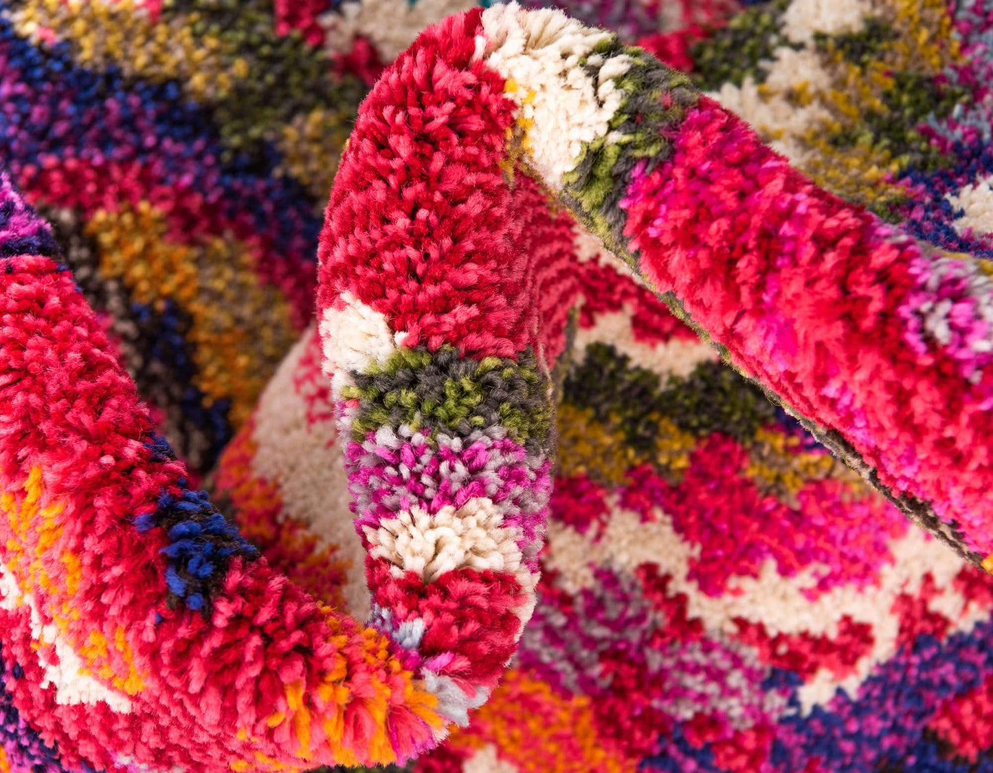 Unique Loom Estrella Collection Colorful, Abstract, Geometric, Gradient, Modern Area Rug (5' 0 x 8' 0 Rectangular, Multi/Pink)