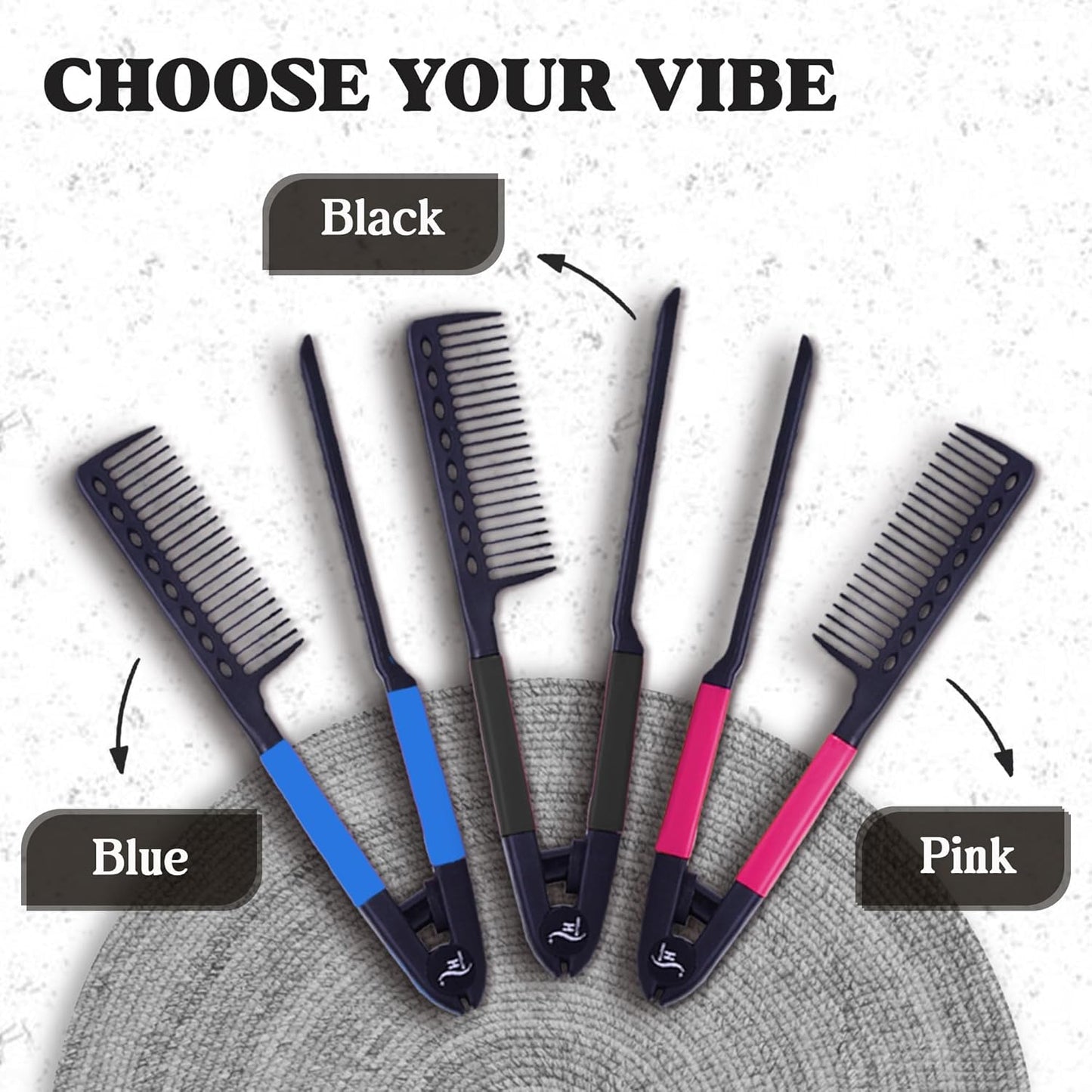 Herstyler Hair Straightening Comb - Straightener Comb for Flat Iron - Makes Styling Easy - Get Straight Hair in Minutes (Pink)