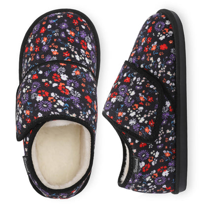 Besroad Winter Fuzzy House Slippers for Women Arthritis Edema Swollen Slippers Girls Fluffy Cozy Memory Foam Diabetic Shoes Flowers 8-9
