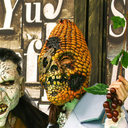 Full Face Scary Burn Corn Mask for Cosplay Latex Mask Horror Masquerade Adult Halloween Props