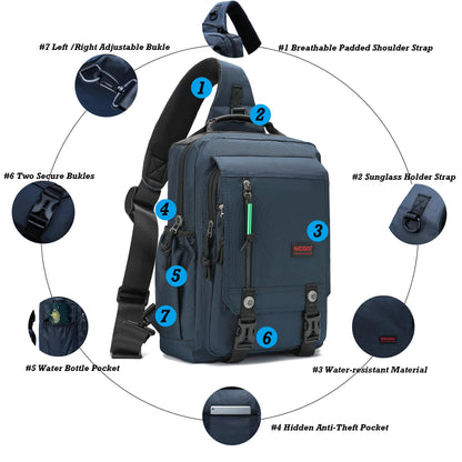 Nicgid Sling Bags, Chest Shoulder Backpacks Crossbody Purse Outdoor Chest Bag Travel Backpack for Men Women Hiking Camping Cycling