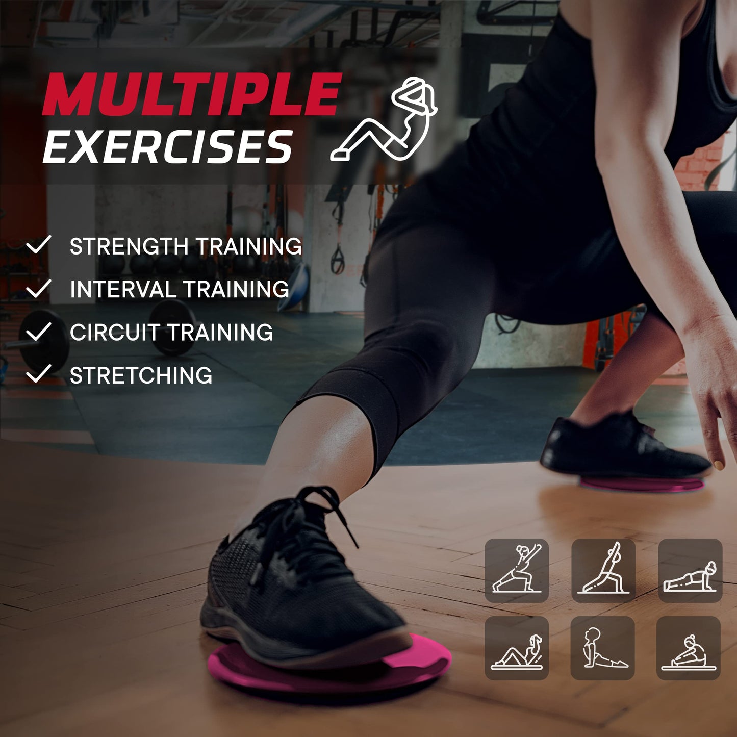 Celebrita Pair of Gliding Discs Core Sliders Ab, Back, Hip, and Leg Exercise Gear for Gym, Home, Yoga, Pilates | Strengthen Abdomen, Burn Fat, Improve Balance (Pink)