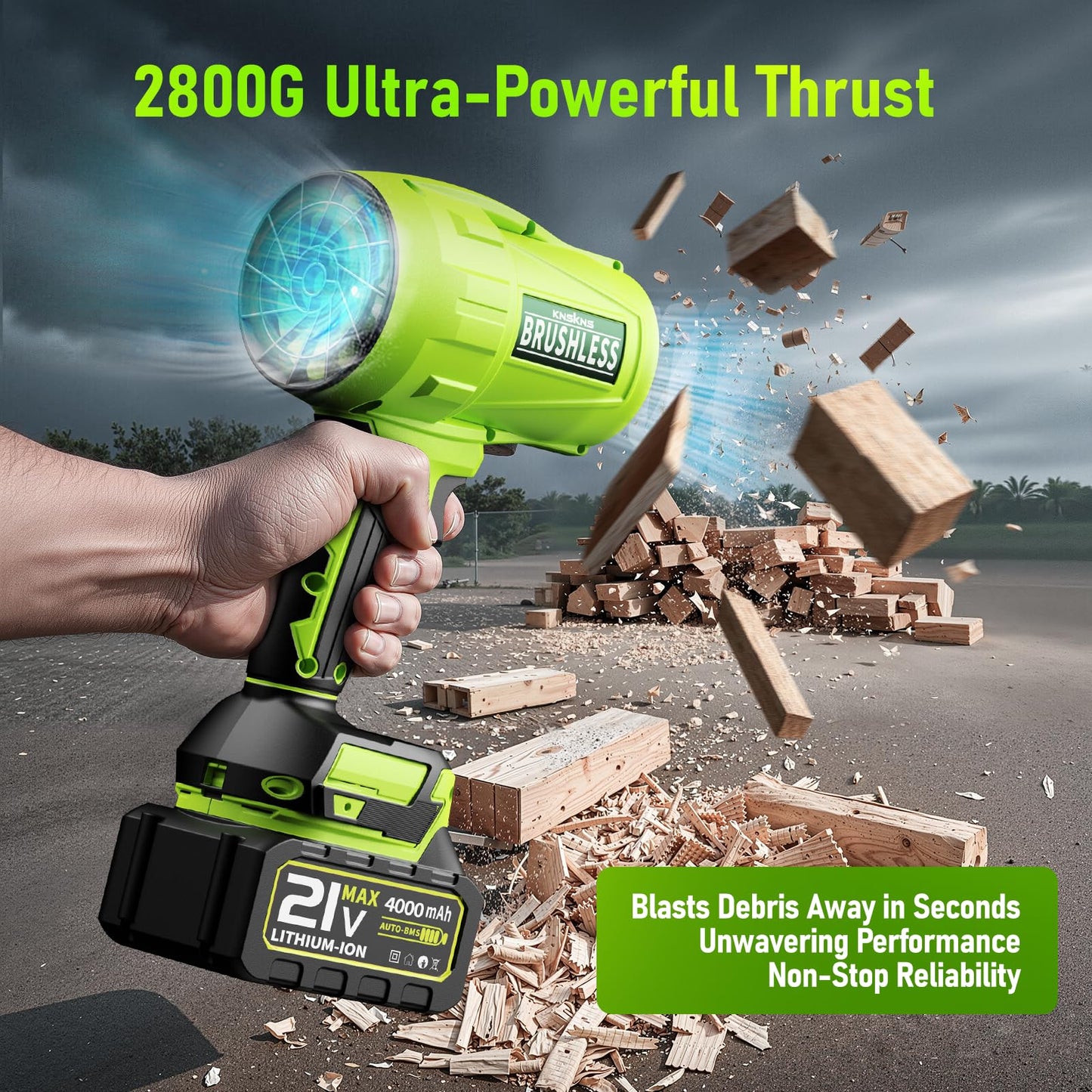 Leaf Blower Cordless with Battery and Charger,580000RPM Lightweight Mini Leaf Blower,21V Handheld Electric Blower with 2×4.0Ah Batteries & Fast Charger,Turbo Jet Blower for Lawn,Yard,Garage