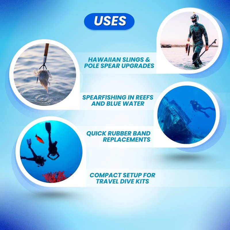 Scuba Choice Rubber Fishing Hawaiian Sling Speargun Pole – Heavy Duty Black Sling, Durable Fresh Tubing, Spearfishing Gear, Spear for Fishing, Outdoor Recreation, Hunting & Diving