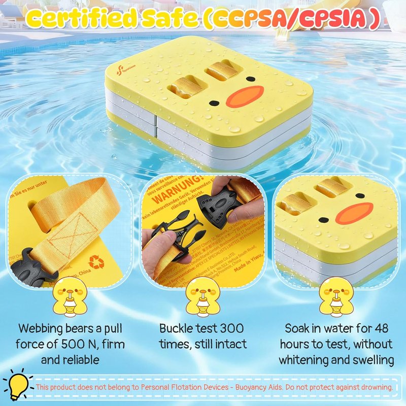 Sportneer Back Board for Kids - Adjustable Swimming Training Belt & Thick Foam Swim Trainer for Beginners