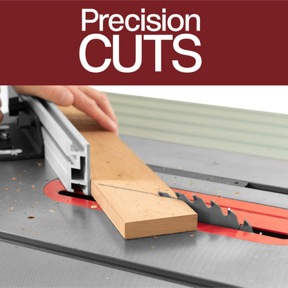 Fulton Precision Miter Gauge with Aluminum Miter Fence with 45 Degree Angled Ends for Maximum Stock Support and a Repetitive Cut Flip Stop