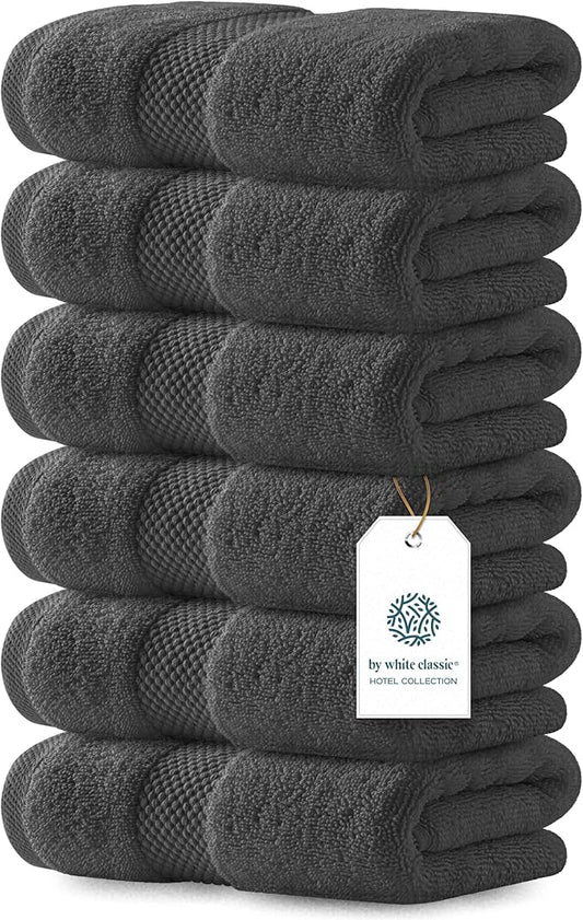 White Classic Luxury Charcoal Hand Towels