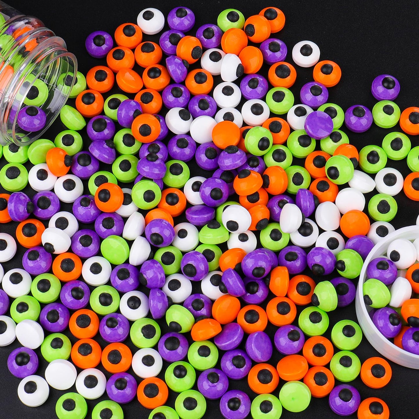 Candy Eyes for Decorating Edible, 1cm White Orange Green Purple Eyeballs Mix, Halloween Sprinkles for Spooky Cake Decorations, Baking, Ice Cream, Cookies, Cupcake Topper, 3.53oz