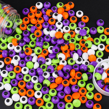 Candy Eyes for Decorating Edible, 1cm White Orange Green Purple Eyeballs Mix, Halloween Sprinkles for Spooky Cake Decorations, Baking, Ice Cream, Cookies, Cupcake Topper, 3.53oz