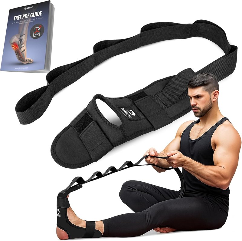 Fitness Foot & Calf Stretcher - Adjustable Padded Strap for Plantar Fasciitis & Hamstring Relief | Yoga Leg Stretch Strap