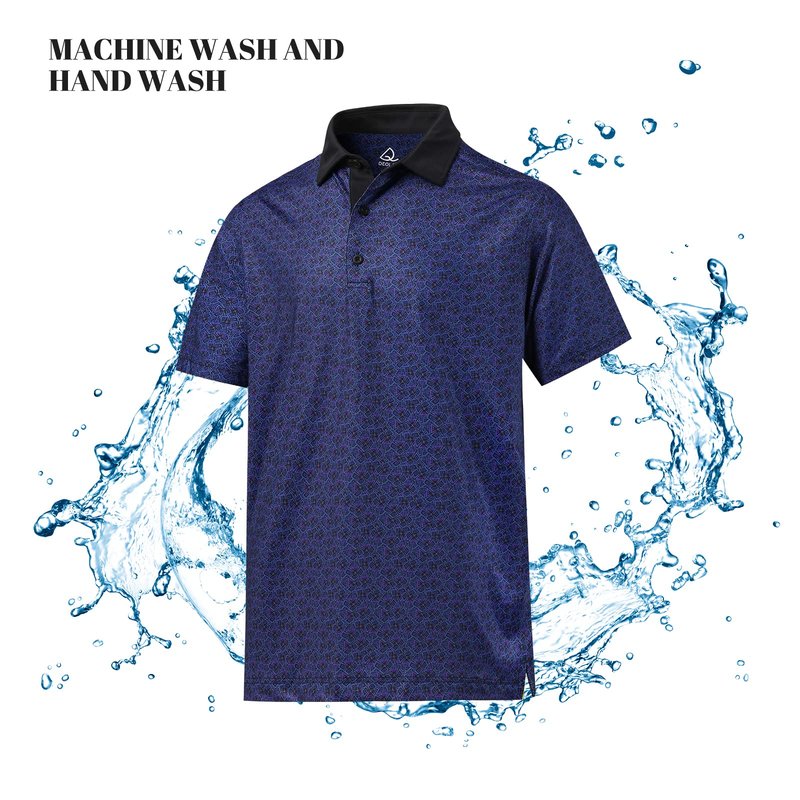DEOLAX Mens Polo Shirts Fashion Print Mens Golf Shirt Dry Fit Mens Golf Polo Short Sleeve Quick Dry Funny Golf Shirt for Men Purple