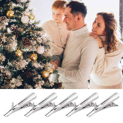 48Pcs Metal Clips, Small Roach Clips for Christmas Flowers Decorations Tree, Christmas Ornaments Clips Accessories, 4.5cm/1.7inch Spring Clips for Artificial Flower DIY Card Photo Memo Clip