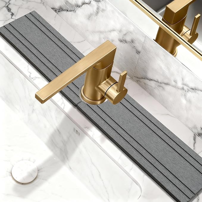 Stone Faucet Mat for Kitchen Sink Splash Guard 23.6" x 3.9"