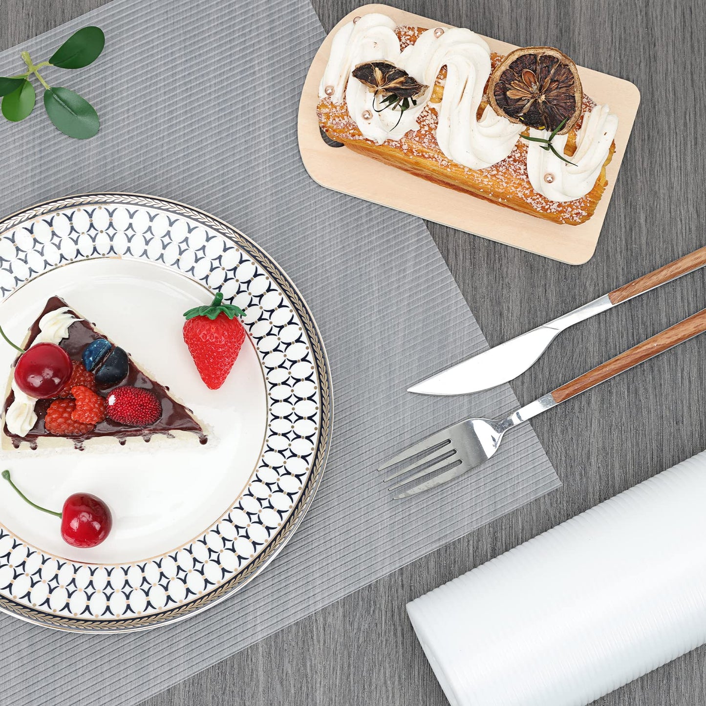 BAKHUK 4 Rolls Shelf Liner, 12 Inch x 25 FT Cabinet Liners for Shelves Non Slip, Non Adhesive Drawer Liner Waterproof, Clear Ribbed Washable Refrigerator Liners Fridge Mats for Kitchen Pantry