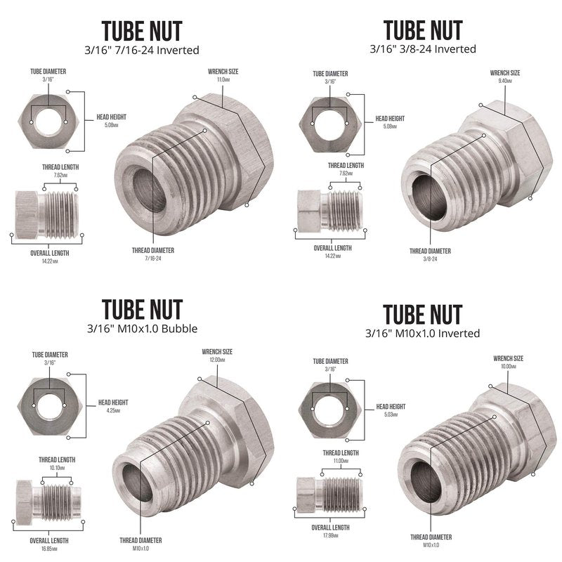 4LifetimeLines – 3/16" x 25' Stainless Steel Brake Line Kit | 316L Marine-Grade Tubing with 16 SAE Fittings | Corrosion & Rust Resistant | 15,310 PSI | Universal Fit for Cars & Trucks