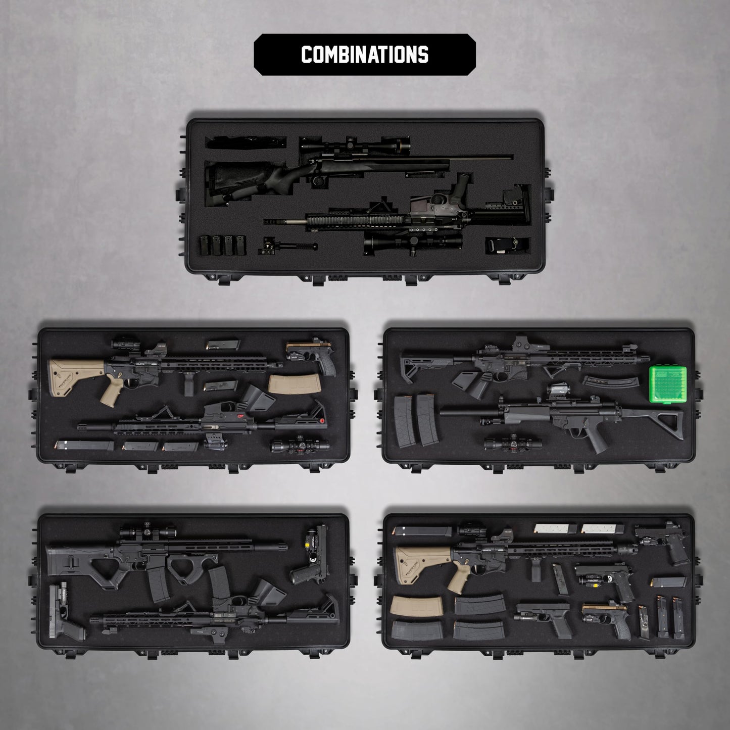Durabox All Weather Hard Case 47 x 21 x 8” – TSA Approved Rifle Case with Customizable Foam, Dual Ergonomic Handles and Wheels - Waterproof Travel Case for Rifles, Guns, Shotguns, Ammo, Scopes & Gear