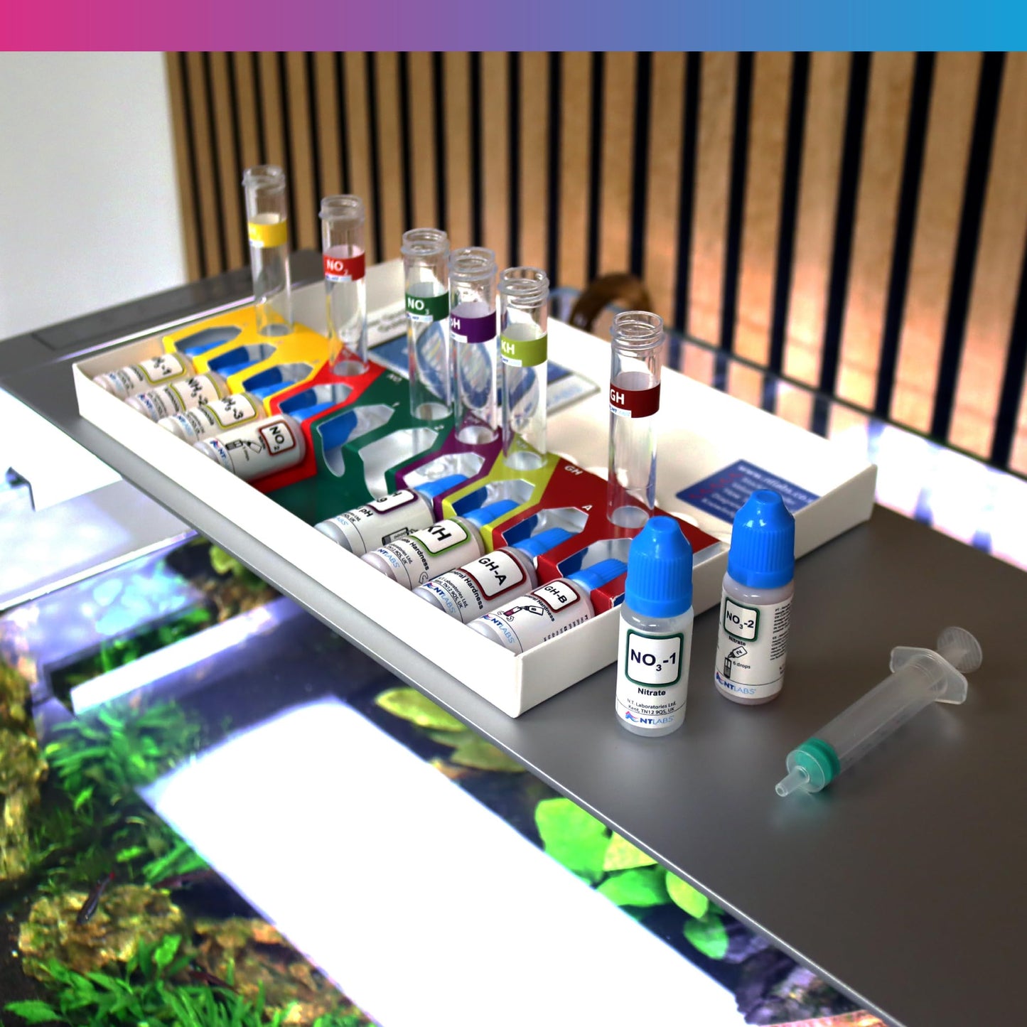 NT Labs Aquarium Lab Multi Test Kit (All-in-one Water Testing Kit - Ammonia, Nitrite, Nitrate, pH, General Hardness (GH) and Carbonate Hardness (KH)), Accurate Results, Up to 200 Tests, Easy to Use