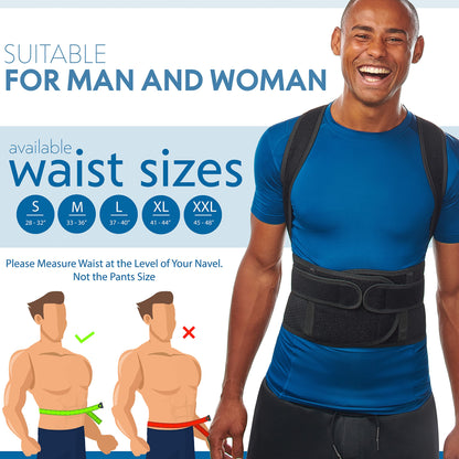 Back Brace Posture Corrector for Men and Women - Adjustable Posture Brace for Upper and Lower Back Pain Relief - Muscle Memory Support Straightener (Medium)