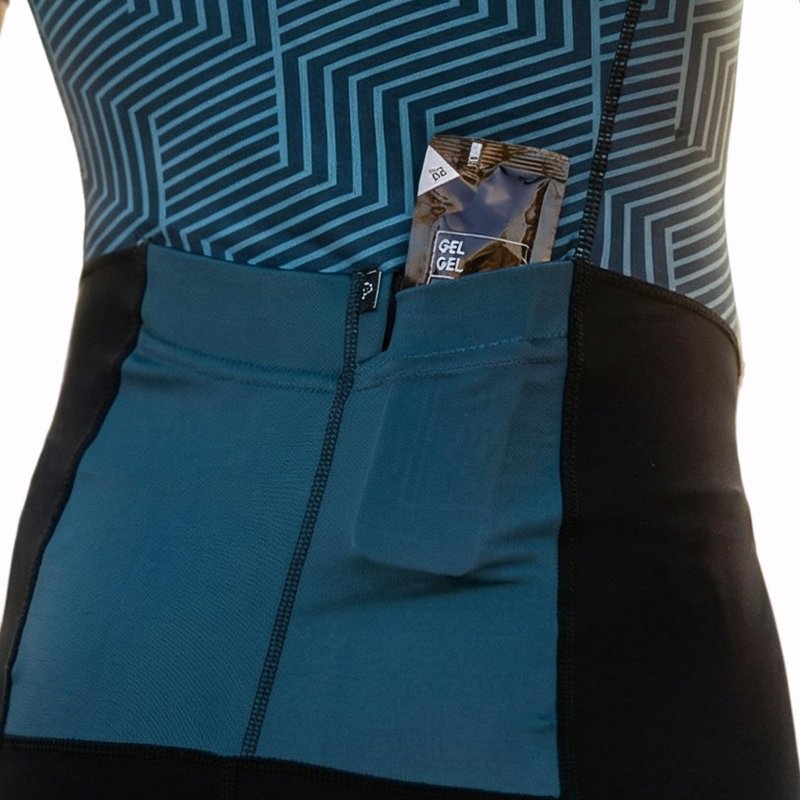 SLS3 Triathlon Suits Mens - Aerodynamic Sleeved Tri Suit Men – Lightweight Trisuit with Premium FX Fabrics - 2 Pockets (Carbon Teal, Small)