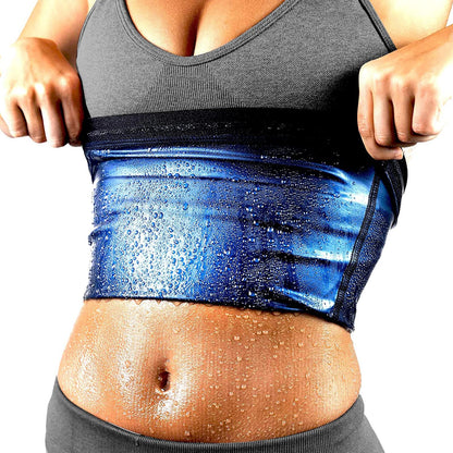 BODYSUNER Waist Trainer for Women Lower Belly Fat Sweat Band for Stomach Weight Loss Sauna Suit Workout Gym Deep Blue,L/XL