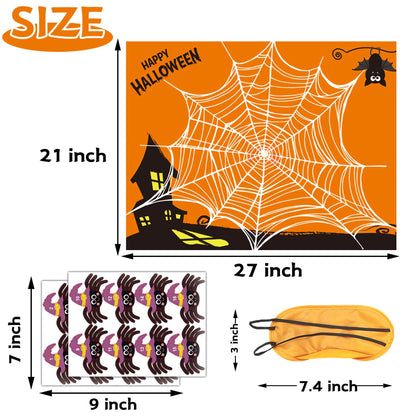 Funnlot Halloween Games for Kids Party Pin The Spider on The Web Halloween Party Games Activities Pin The Tail