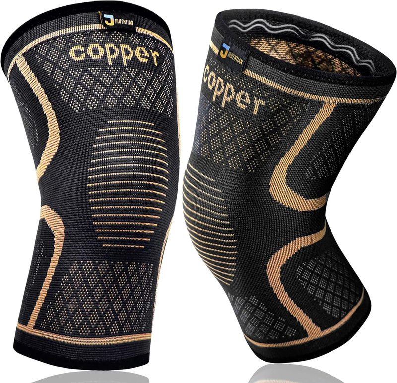 Copper Knee Braces - Compression Sleeves for Pain Relief & Support | 2-Pack, X-Large