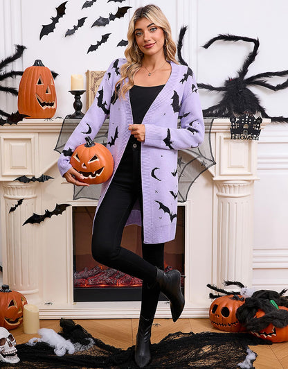 Alsol Lamesa Women's Long Sleeve Cute Cardigan Sweaters V Neck Open Front Ribbed Knit Heart Sweater Coat