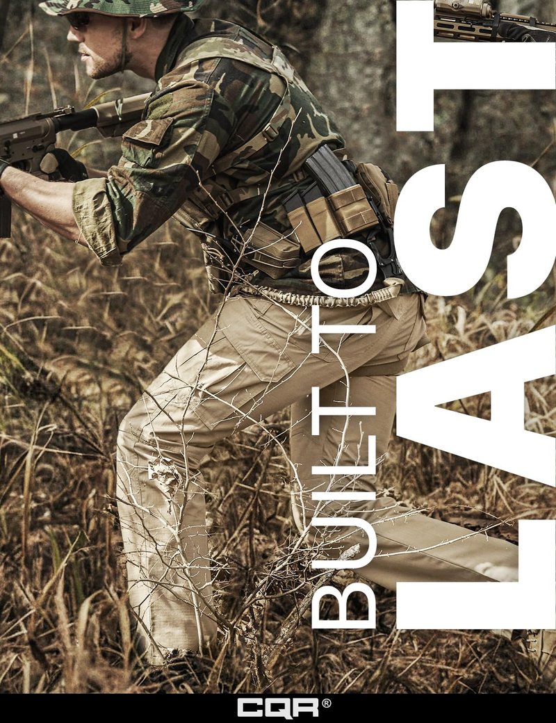 CQR Men's Tactical Pants, Water Resistant Ripstop Cargo Pants, Lightweight EDC Work Hiking Pants, Outdoor Apparel, Raider Khaki, 36W x 36L