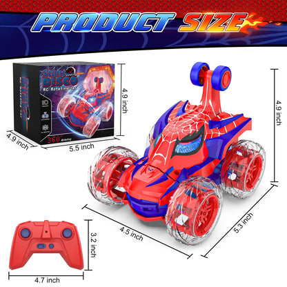 Mafbeanl Remote Control Car Stunt RC Cars 360° Rotating with 2.4GHz Rechargeable Wheel Lights Toys Car Gift for Boys 3 4 5 6 7 8 9 10 11 12 (Red)