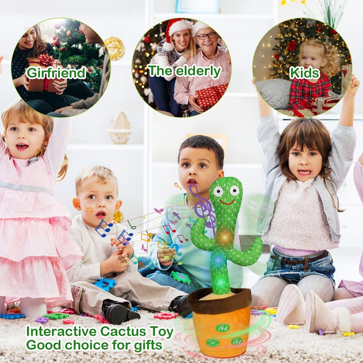 HICAS Dancing Talking Cactus Toy Repeat What You Say Singing Cactus Voice Recorder Baby Toys Volume Control with 120 Songs Funny Children Education Toys, Gifts and Home Decoration