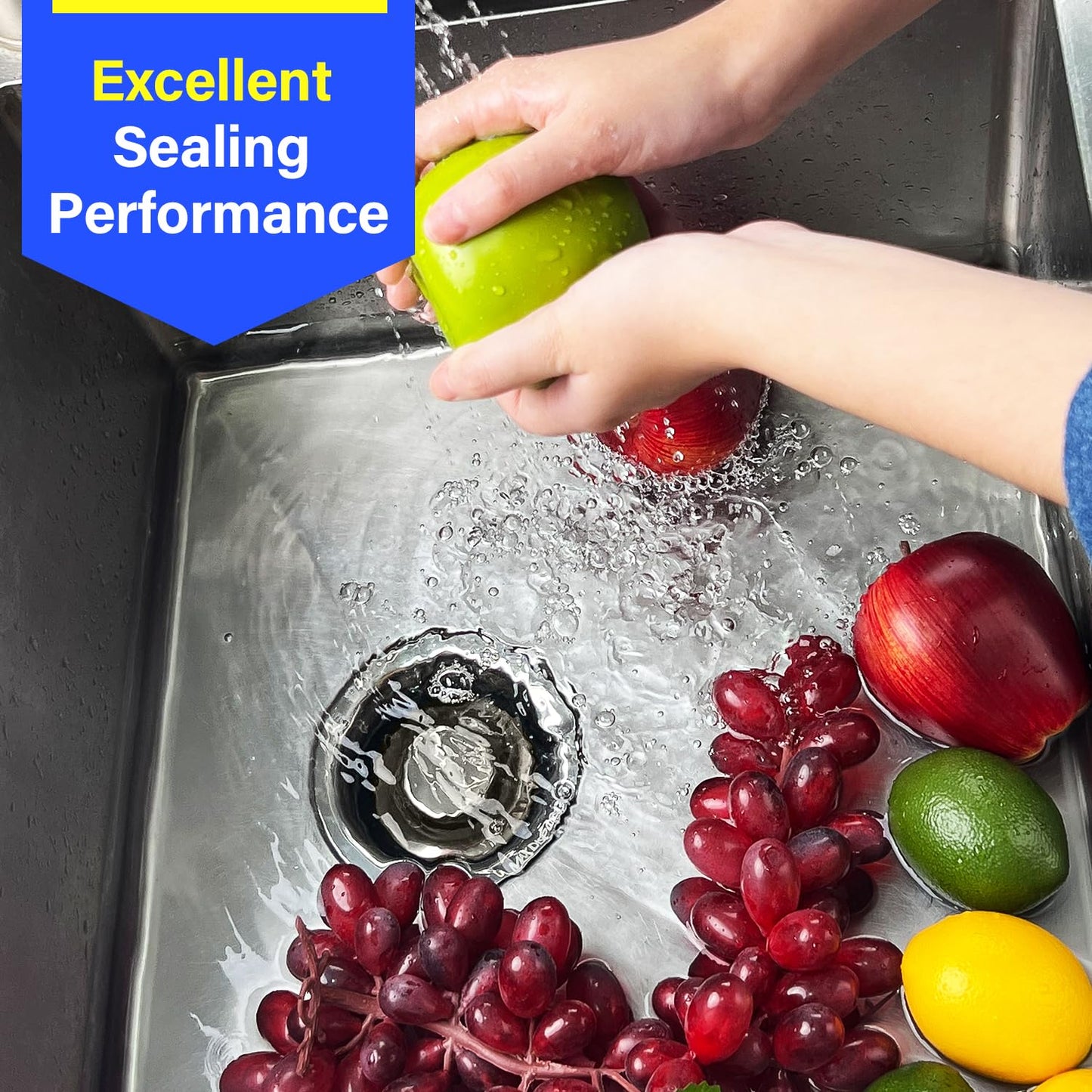 Kitchen Sink Stopper for Garbage Disposal Stainless Steel Sink Drain Plug Cover for InSinkErator Waste King, Whirlpool, and More, Fits Standard Kitchen Sink Size of 3 1/2 Inch Brushed
